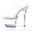 Pleaser - SKY302 Mules à talons - Chaussures de pole dance - Transparent/Couleur argent Product image